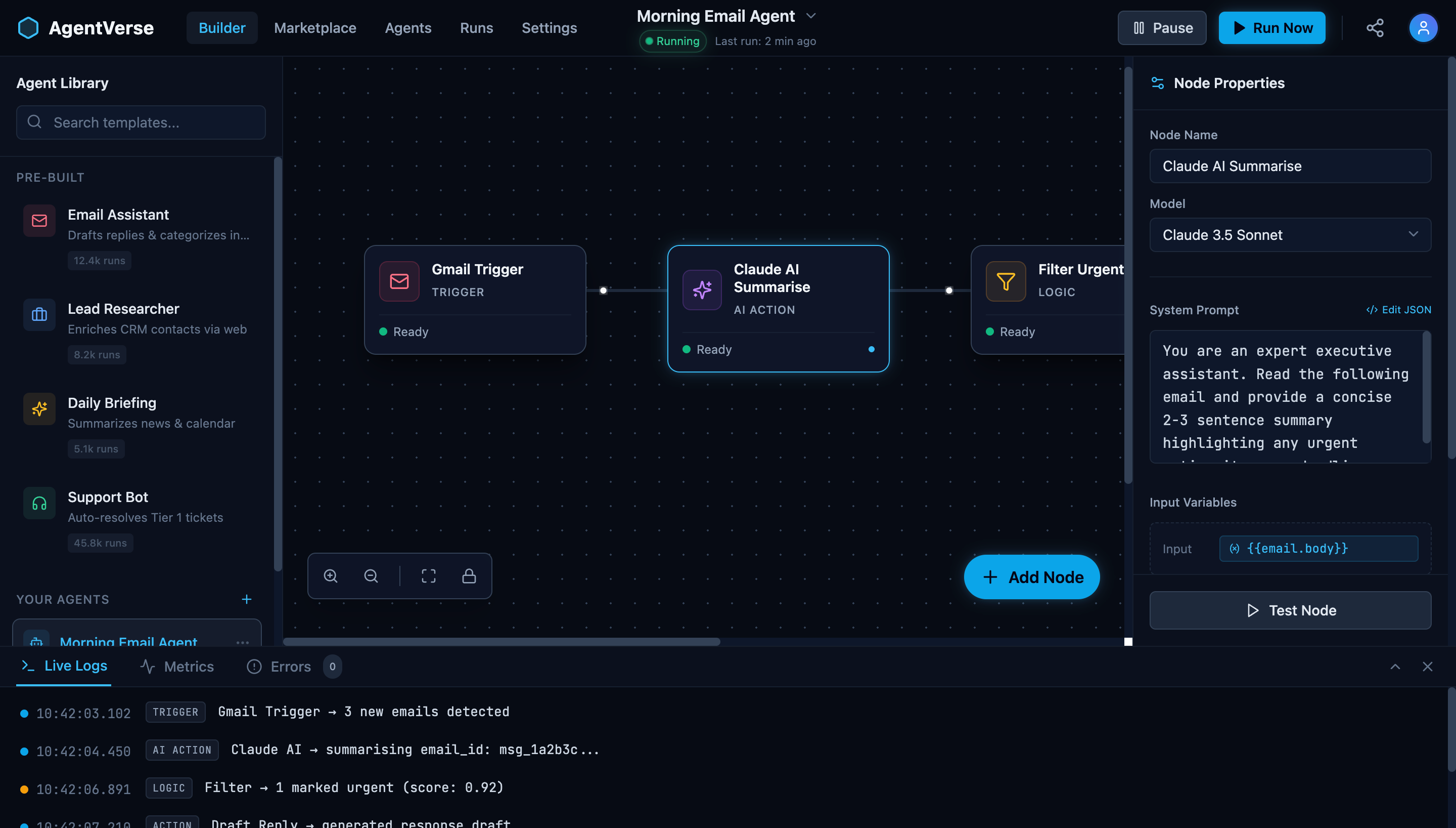 AgentVerse screenshot